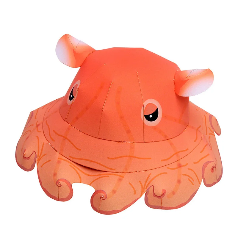 Art Craft Center - 子供と大人のためのペーパーモデルペーパークラフト、手作りクラフトおもちゃ、ミニかわいいタコ、折りたたみ折り紙アート、動物diy、3D、QD-255
