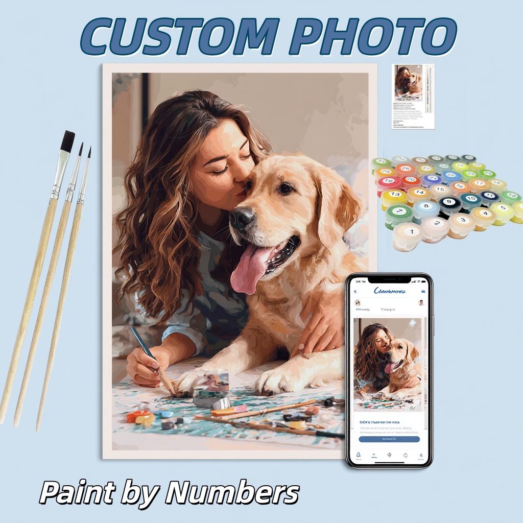 Art And Craft Numbers - パーソナリティフォトDIYキャンバス絵画 数字塗り絵 カスタマイズDIY絵画 数字で描く絵画 メタルフレーム 大人向け
