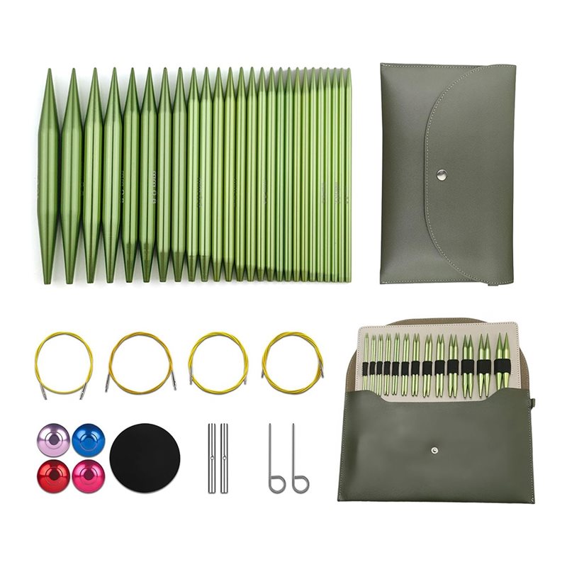 Knitting Needle Circular - ABKS-アルミニウム製丸編み針セット 13組 4インチ交換式編み針セット
