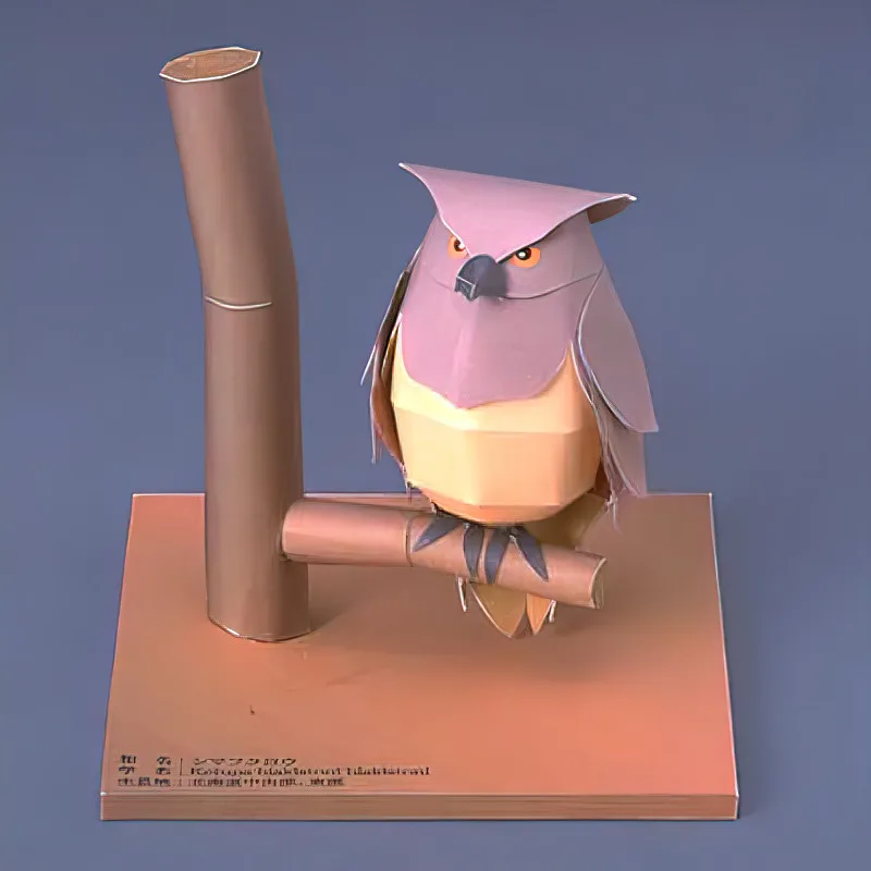 Art Craft Center - ブラキストンの魚フクロウ折り紙アートミニ3D紙モデル、ペーパークラフト動物フィギュア、DIY子供と大人の手作りクラフトおもちゃ、QD-260