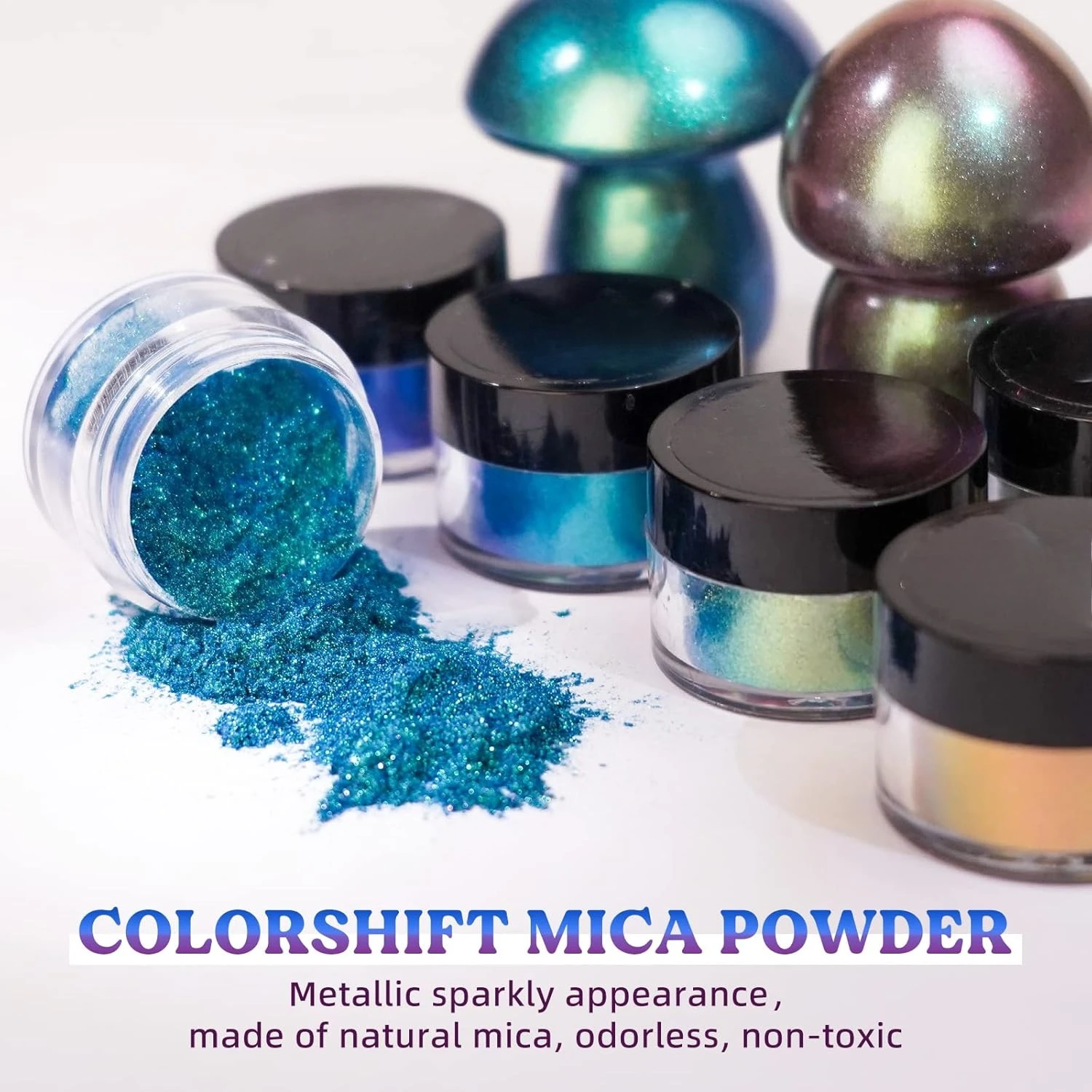Resin Pigment Powder - 18色カメレオンマイカパウダー：DIYレジン工芸に最適な色が変わるパウダーであり、塗装用のクロム顔料でもあります。