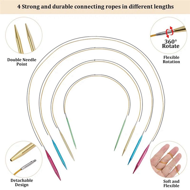 Knitting Needle Circular - BHTS-アルミ製交換式編み針 丸編み針セット 編み物用糸 編み物道具 編み物キット