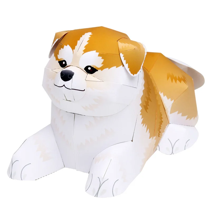 Art Craft Center - アキタ折りたたみ柴犬紙、手作り折り紙アート、ミニかわいい3D紙モデル、ペーパークラフト動物、DIY子供と大人のクラフトおもちゃ、QD-056