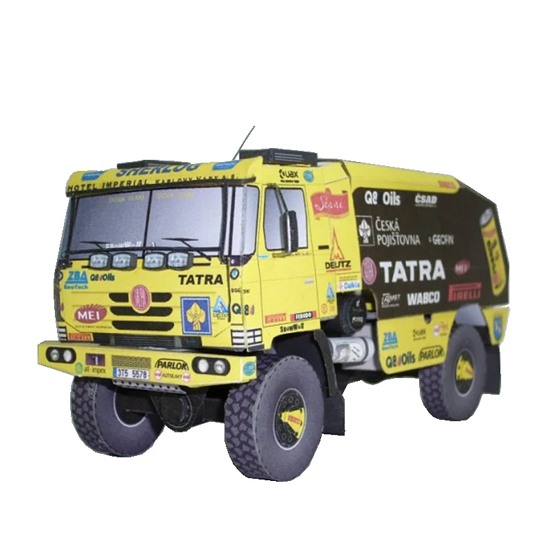 Art Craft Center - 折りたたみ式3D紙モデルペーパークラフト、手作りクラフト、タトラ815 2008トラック、ダカーラリー折り紙アート、10代の大人のDIY、ZX-046、1:53
