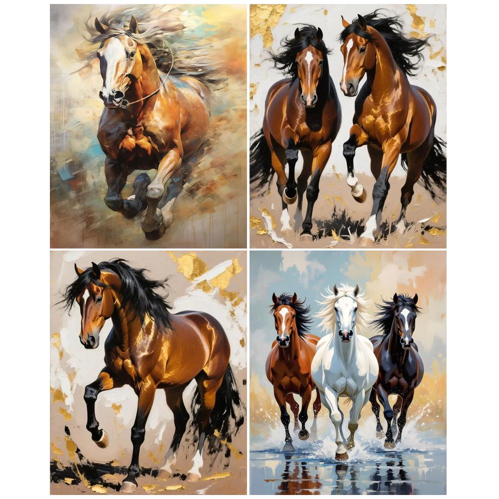 Art And Craft Numbers - CHENISTORY 数字で描く絵画 馬 動物 ウォールアート DIY