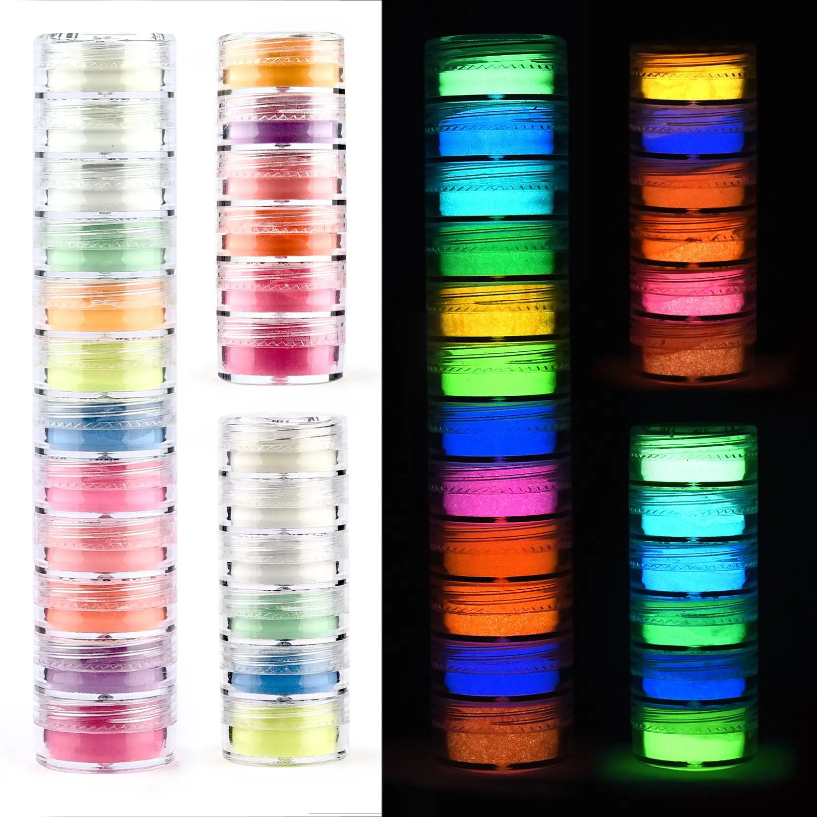 Resin Pigment Powder - 6色/セット夜光パウダー樹脂顔料暗闇で光るパウダーDIY UVレジンモールドクラフトジュエリー製作用品