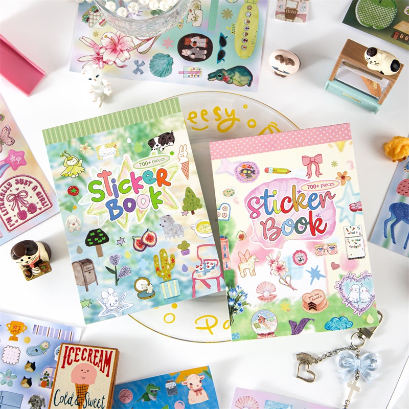 Art Craft 6 Year Old - TIANZI 24枚入り漫画風ホームライフをテーマにしたダイカットステッカーブック、スクラップブッキング、日記、アルバム、クラフト装飾、手作り素材用