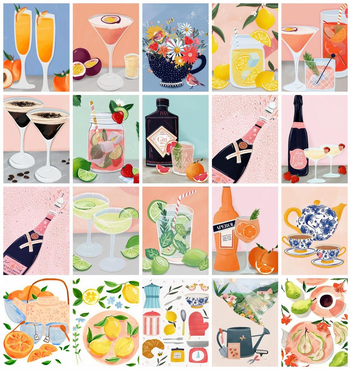 Art And Craft Numbers - 大人のための数字による絵画 キッチン風景写真 キャンバスにビールフルーツ 20X30cm キャンバスに着色 初心者に最適