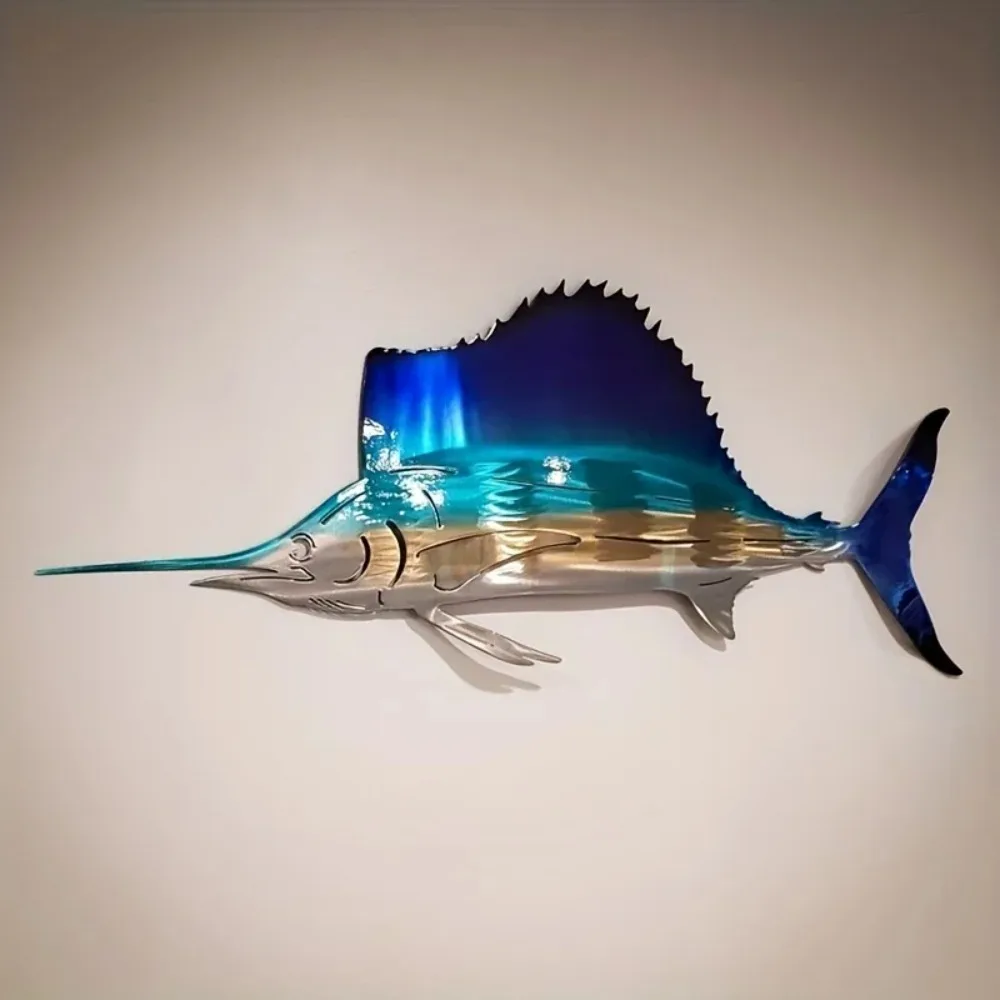 Art Craft Jellyfish - CIFBUY メタルウォールアート サメ クラゲ カメの彫刻 鉄製吊り下げ装飾