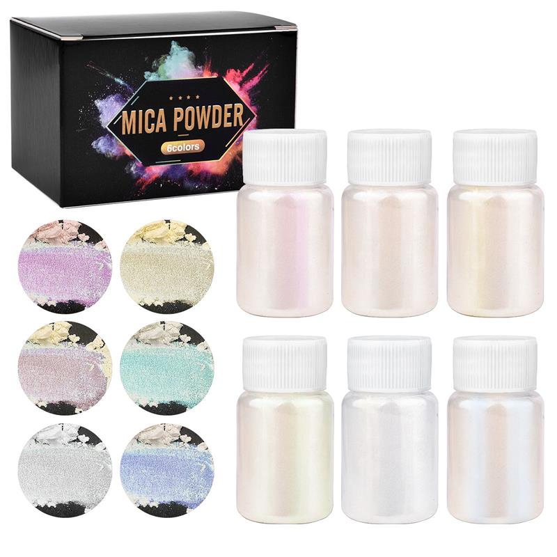 Resin Pigment Powder - 6 個セットエポキシ樹脂染料マイカパウダー粉末顔料セット樹脂マイカ真珠光沢のある樹脂パールボックス詰めマイカ着色剤樹脂