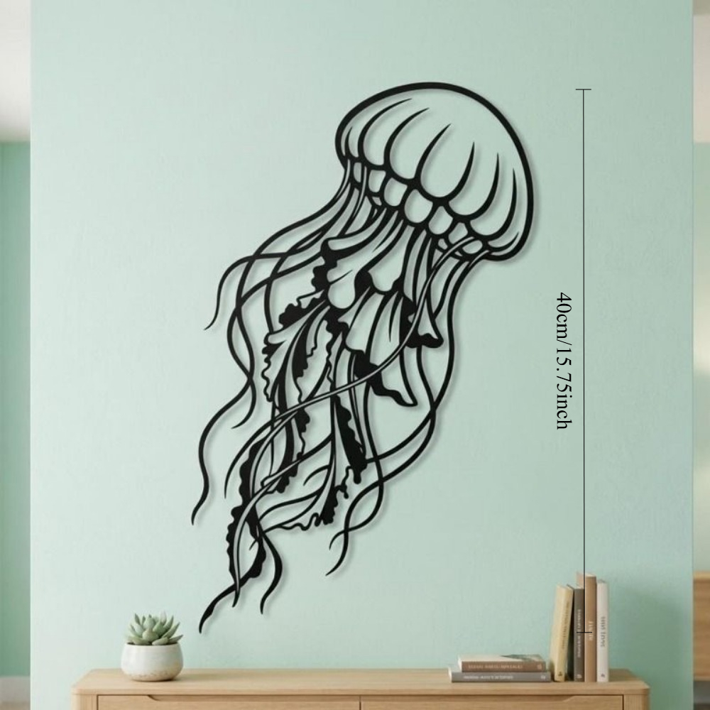 Art Craft Jellyfish - CIFBUY メタルウォールアート クラゲのシルエット アイアンクラフト装飾 モダンホーム リビングルーム