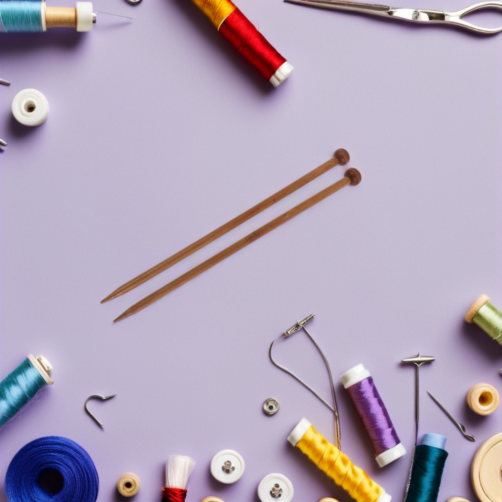 Knitting Needle Circular - 7ペアの木製円形二重針編み針セット、初心者向けDIYクラフトギフト用長尺ストレート編み針ツールキット
