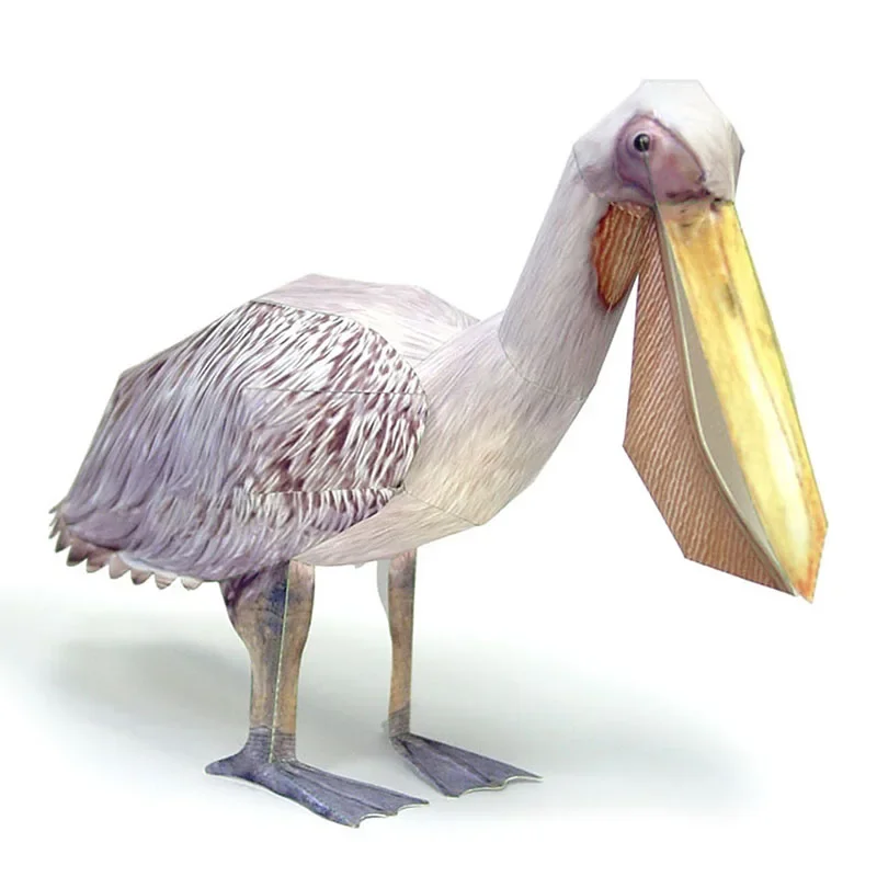 Art Craft Center - グレートホワイトペリカン鳥紙モデルリアルな動物ミニ折り紙アート 3D ペーパークラフト DIY キッズ大人手作りクラフトおもちゃ WE-027
