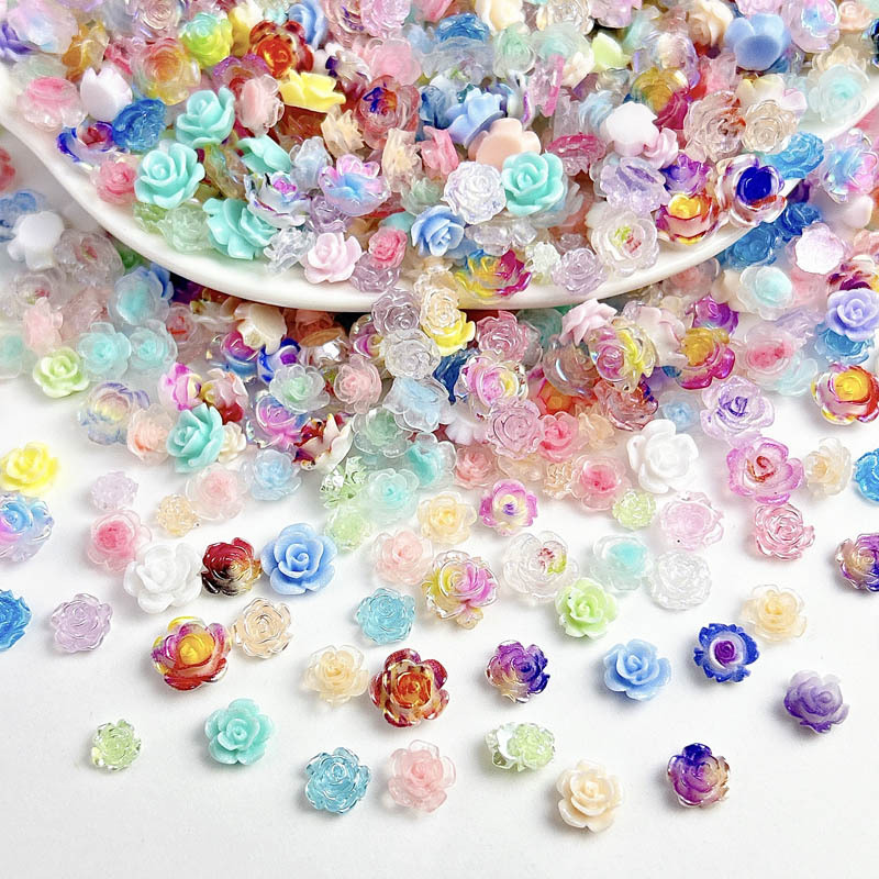 レジンの花の形をしたネイルチャーム,ジュエリー作りのための葉 - Art Craft Rose のレビューと価格