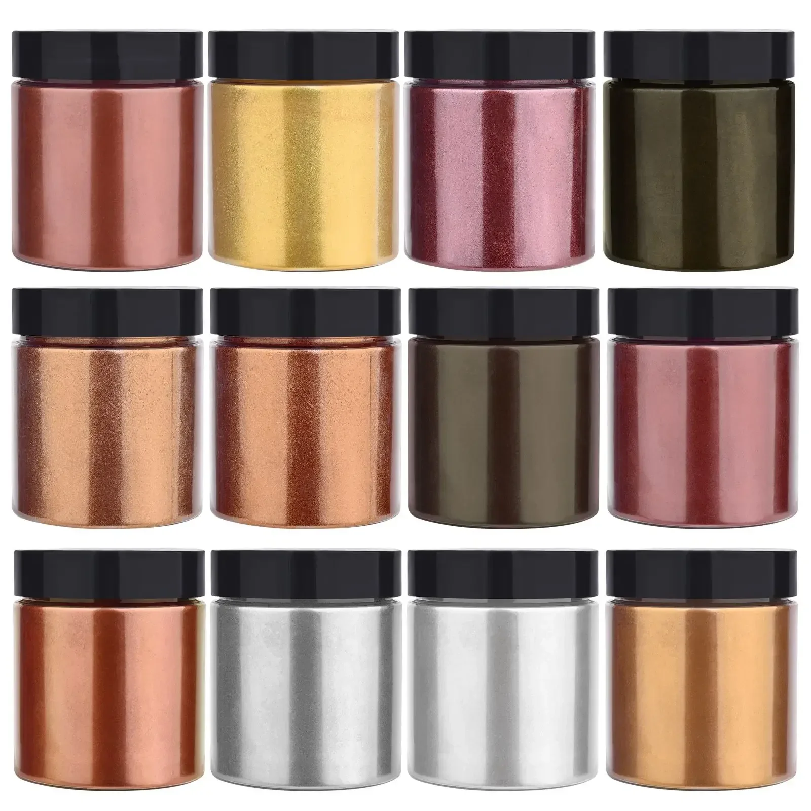 50 グラム/ボトルメタリックグリッターパウダーゴールドシル - Resin Pigment Powder のレビューと価格