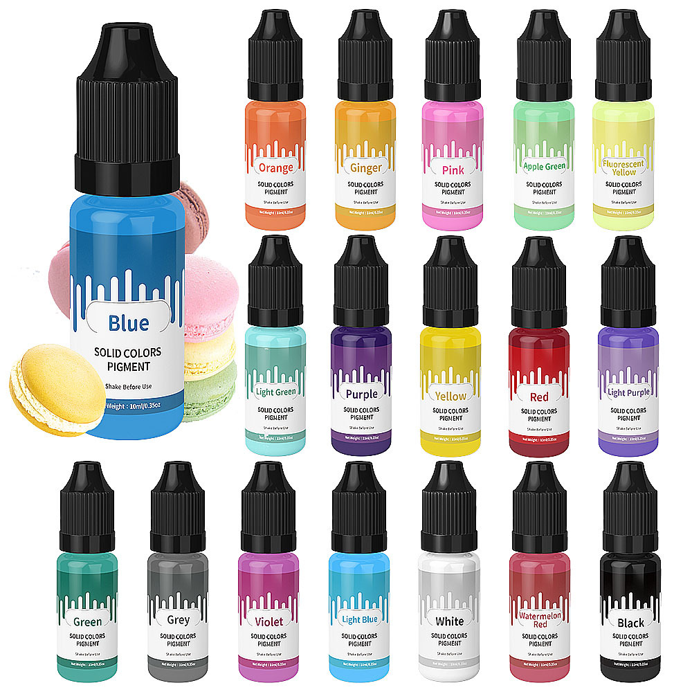 18 色 10 ミリリットルマカロン固体パステルカラー樹脂顔 - Resin Pigment Powder のレビューと価格