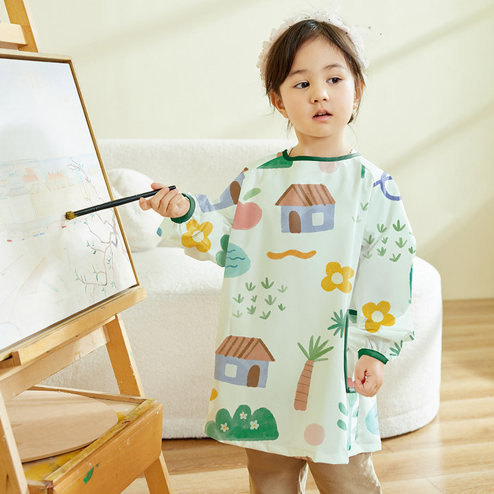 子供用防水アートカバーシャツ長袖ペイントエプロン幼稚園の美術 - Art Craft 6 Year Old のレビューと価格