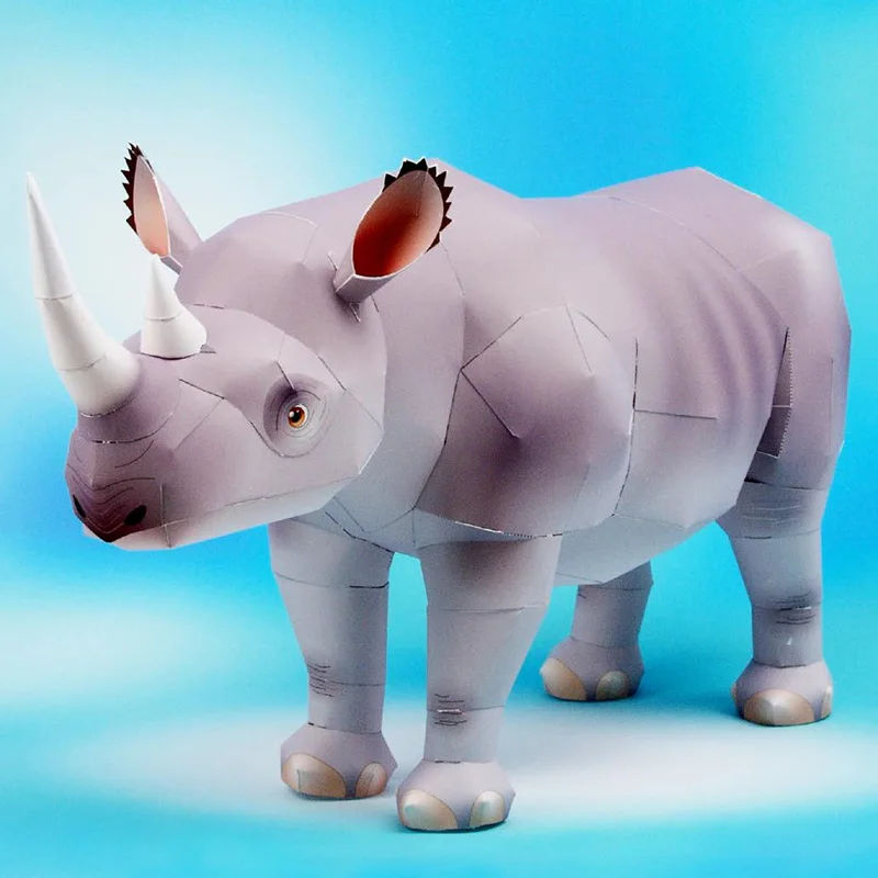 Rhinoceros-ミニ3D紙モデルペーパークラフト、手作 - Art Craft Center のレビューと価格