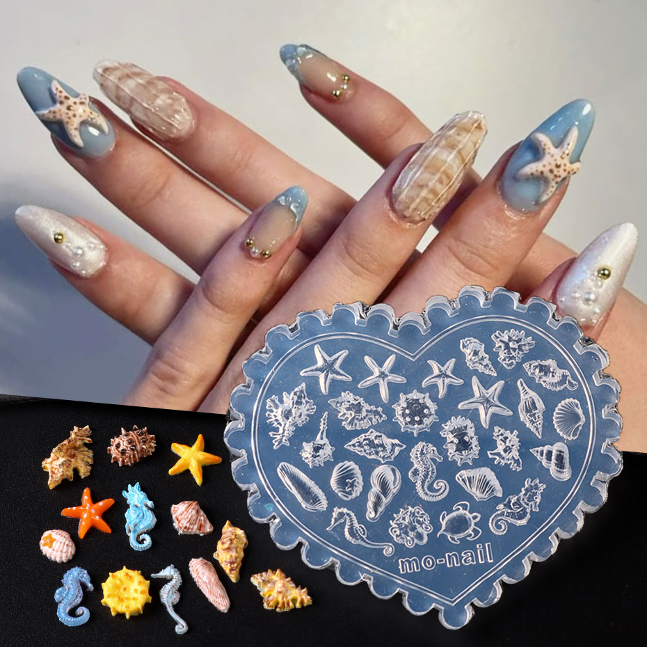 1pc 海洋テーマ 3D シリコーンネイル彫刻型かわいい海巻 - Art Craft Jellyfish のレビューと価格