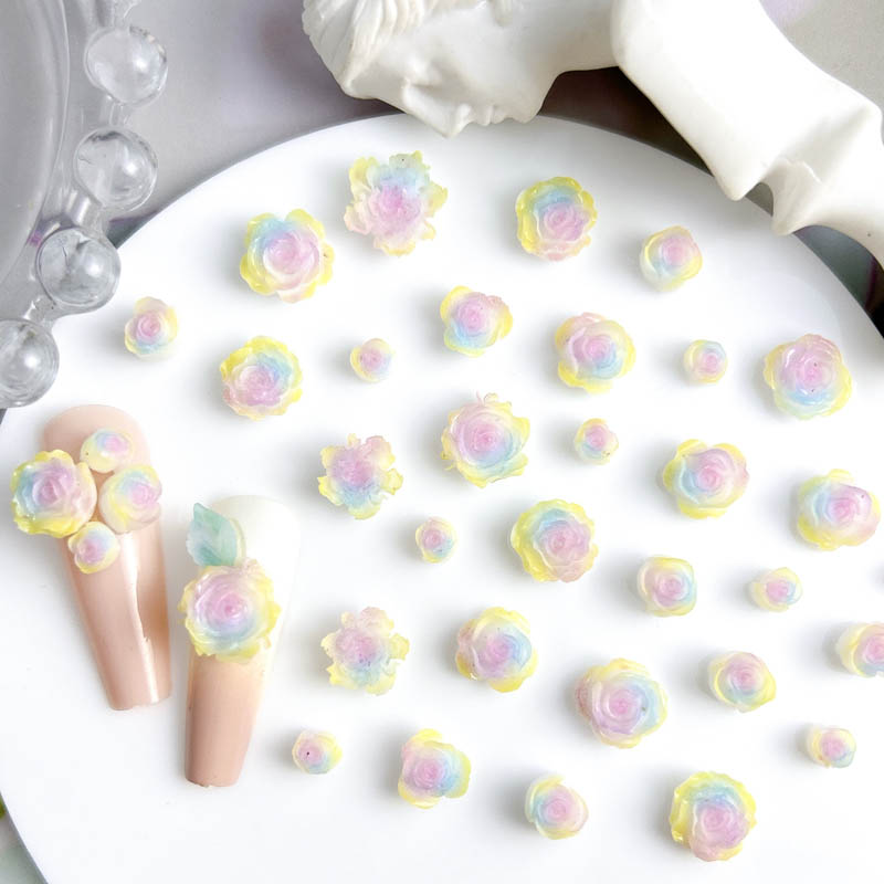 50 個ランダム混合樹脂ローズフラワーネイルアートチャーム  - Art Craft Rose のレビューと価格