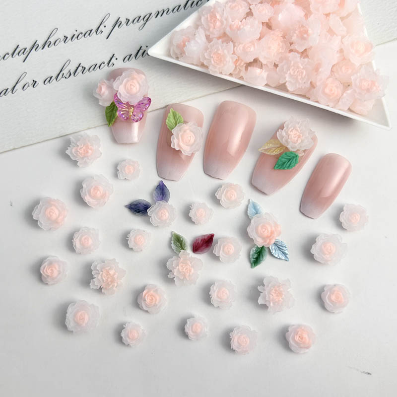 50 個ランダム混合樹脂ローズフラワーネイルアートチャーム  - Art Craft Rose のレビューと価格