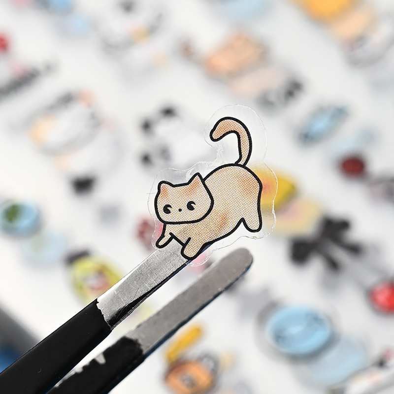 1pc かわいい動物漫画ステッカー猫犬クマちょう結びデカール - Art Craft 6 Year Old のレビューと価格