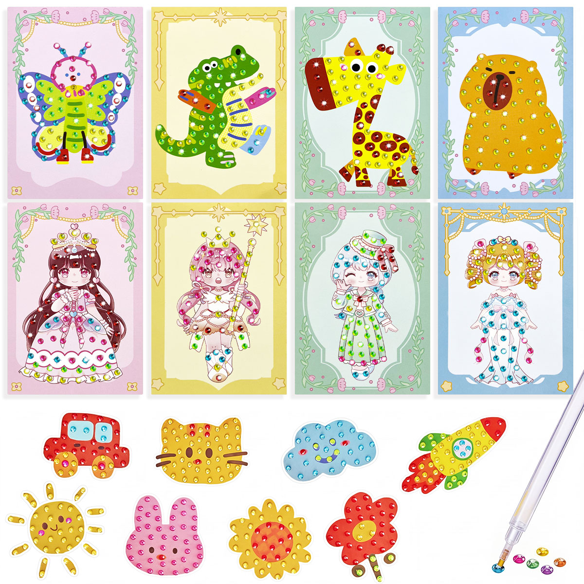 16個入り宝石キットDIYアートクラフトセット簡単で楽しいダ - Art And Craft Numbers のレビューと価格