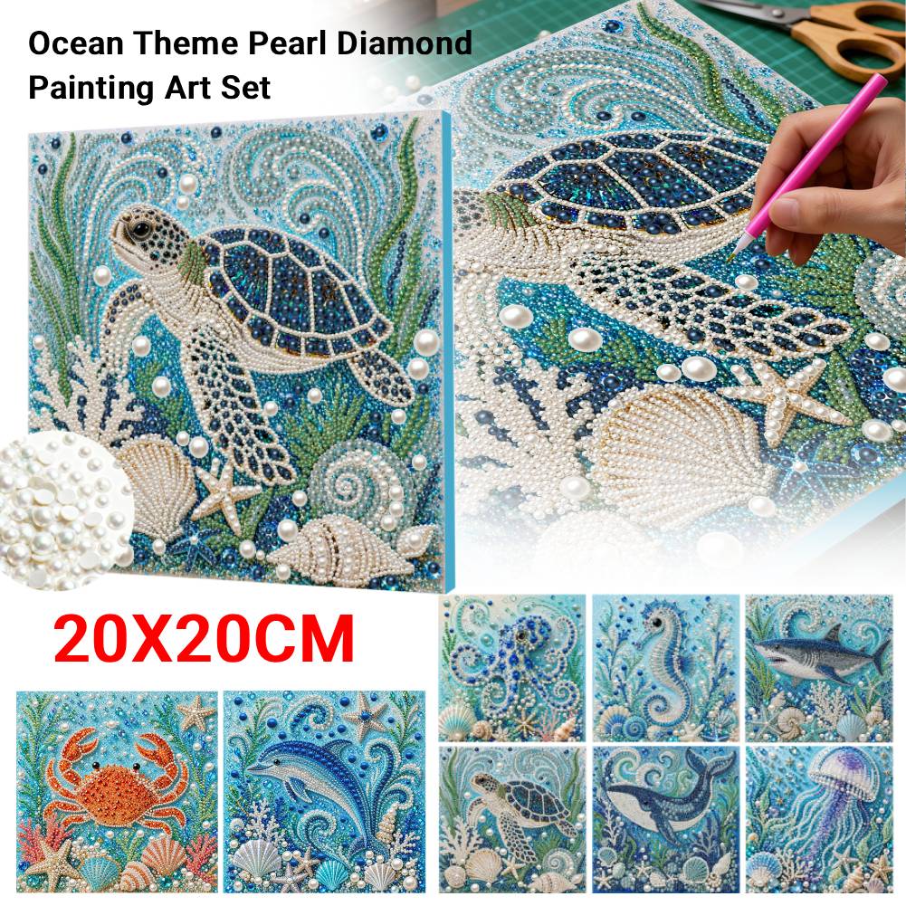 オーシャンテーマDIYパールダイヤモンドペインティングアート - Art Craft Jellyfish のレビューと価格