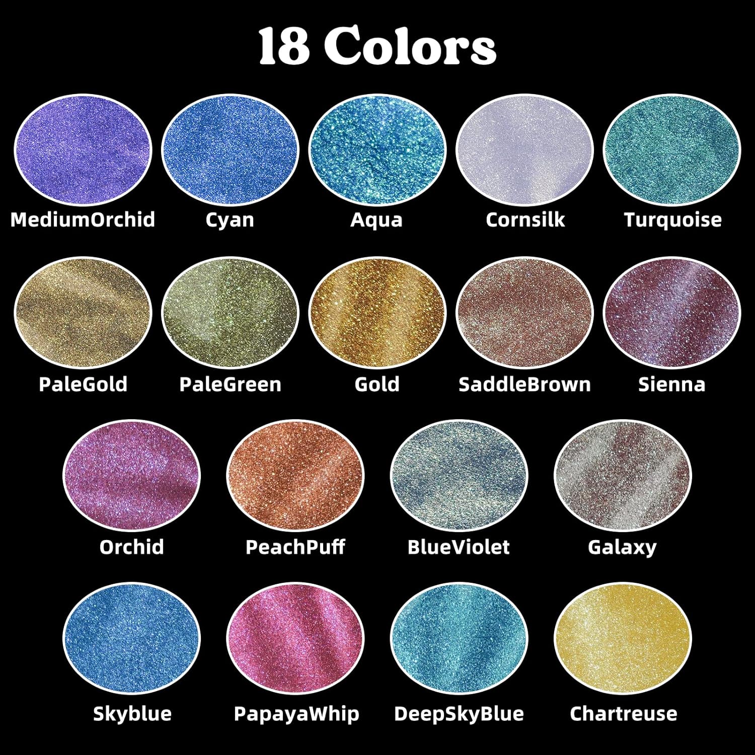 18色カメレオンマイカパウダー：DIYレジン工芸に最適な色が - Resin Pigment Powder のレビューと価格
