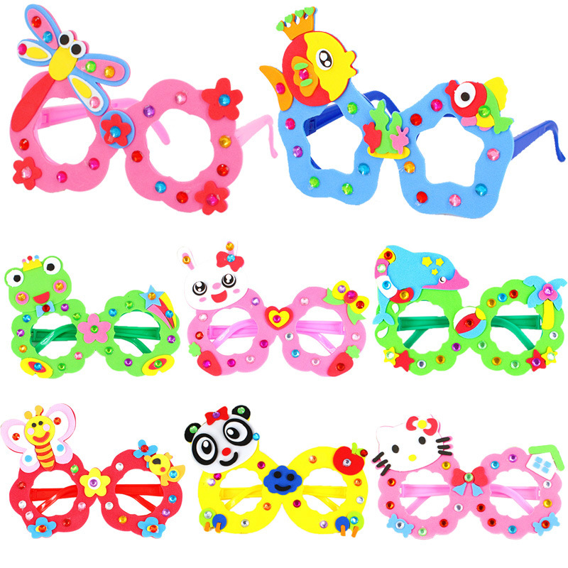 子供 DIY EVA ダイヤモンドメガネフレームクラフトキッ - Art Craft Glasses Frames のレビューと価格
