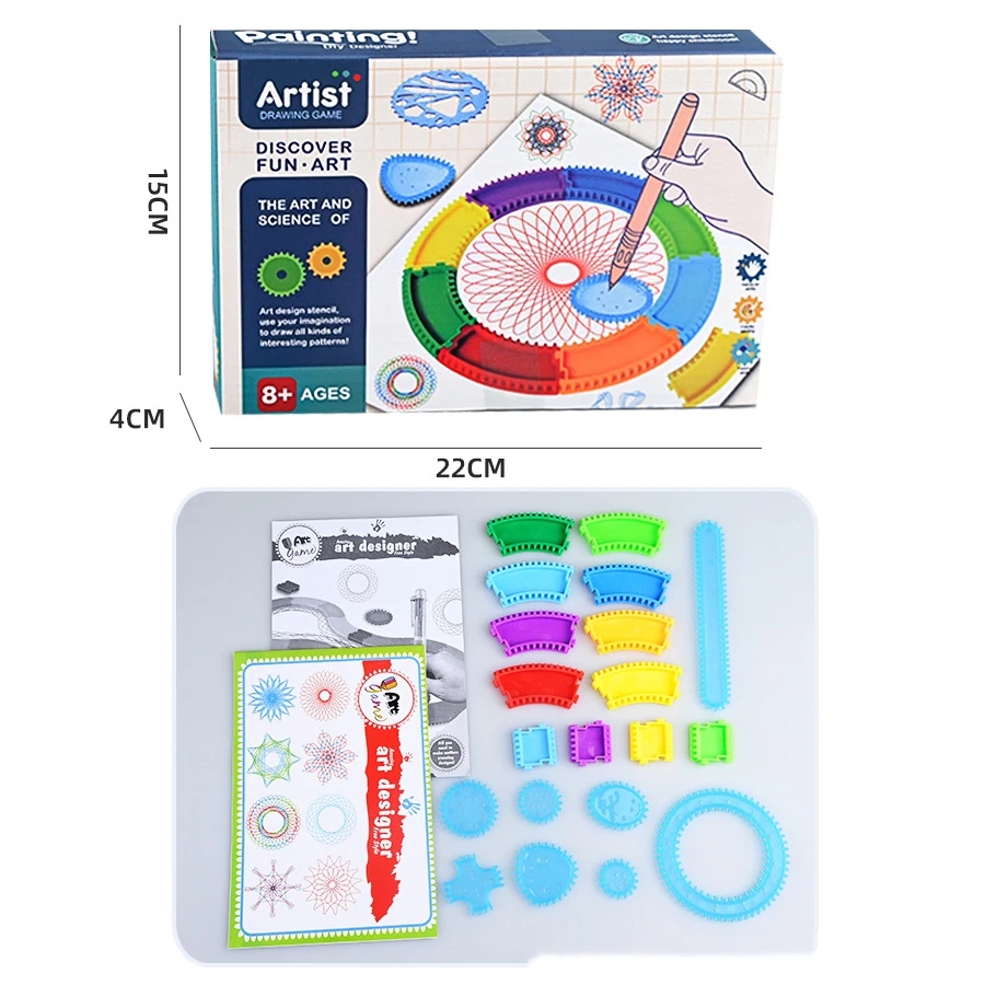 面白いスパイログラフ描画おもちゃセット連動ギア & プレート - Art Craft 6 Year Old のレビューと価格