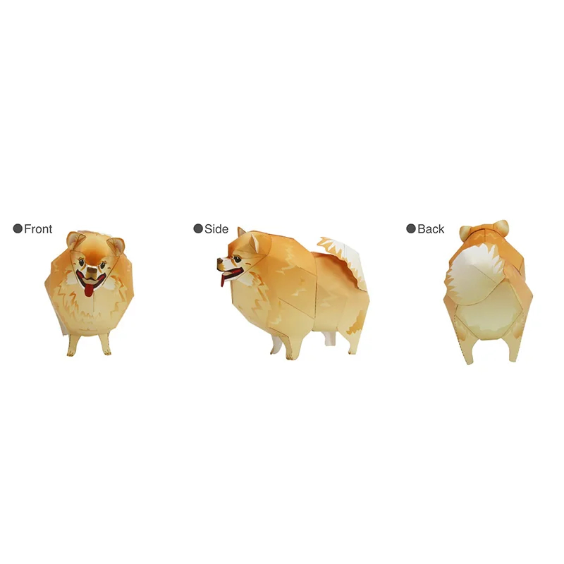 子供と大人のためのミニ3Dペーパークラフト,ポメラニアン犬, - Art Craft Center のレビューと価格