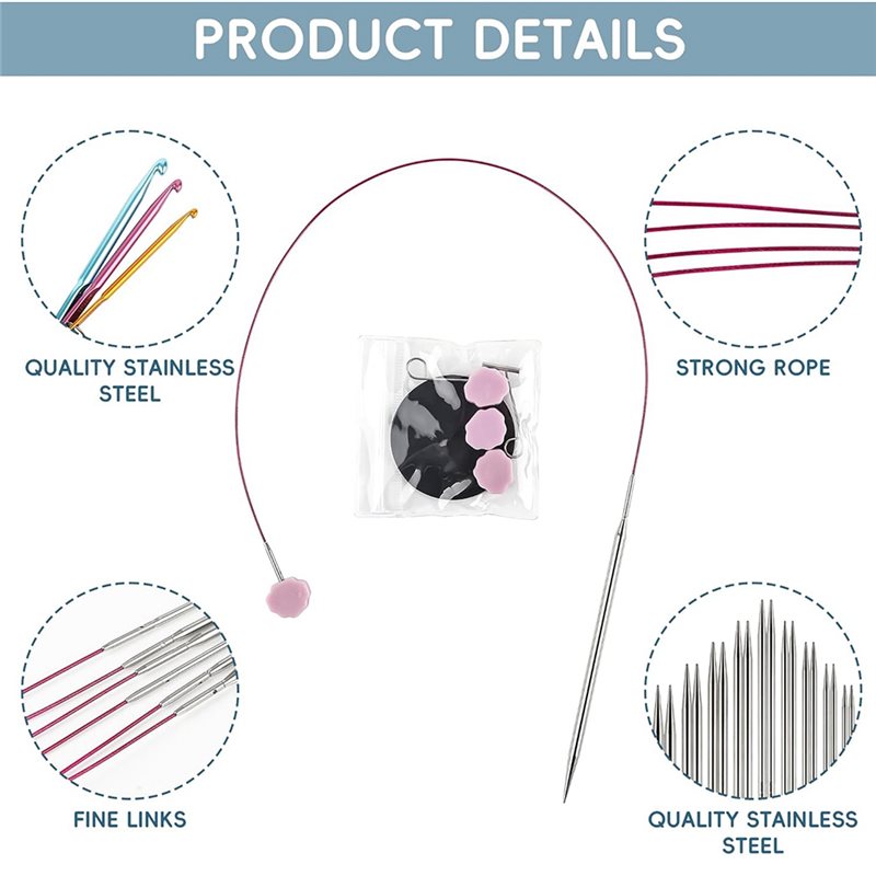 USサイズ1、1.5、2、2.5、4、5、6、7、4.5イン - Knitting Needle Circular のレビューと価格