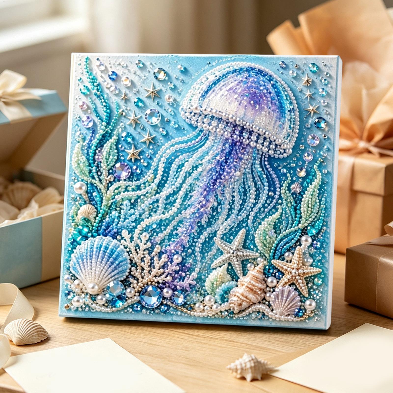 海をテーマにしたパールクラフトDIYキット：タコ、カメ、クラ - Art Craft Jellyfish のレビューと価格