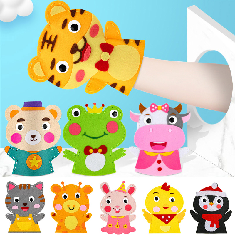 かわいい漫画動物ハンドパペット子供 DIY アートクラフトお - Art Craft 6 Year Old のレビューと価格