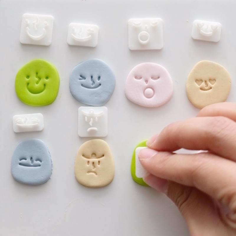 8個入りミニ漫画表現ポリマークレイスタンプモールドセット、様 - Polymer Clay Set のレビューと価格