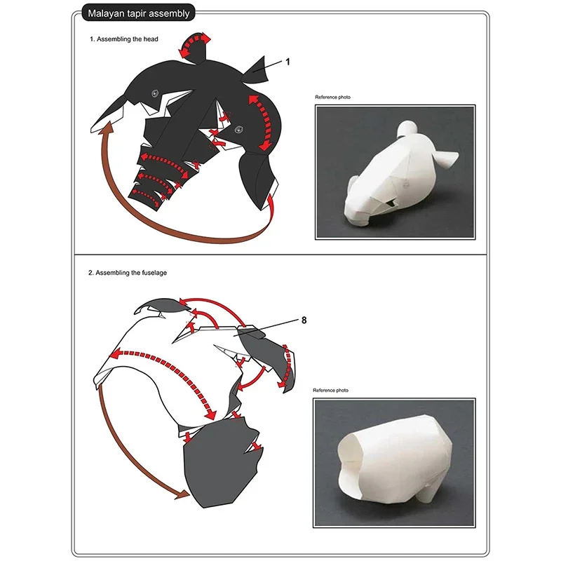 マラヤゾウウシ折り紙アートミニ 3D 折り紙モデル紙工芸動物 - Art Craft Center のレビューと価格