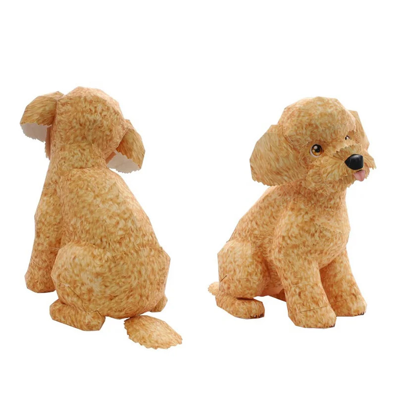 ミニ3Dペーパーモデルペーパークラフト動物、プードル犬、折り - Art Craft Center のレビューと価格