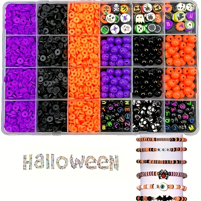 2700個、ハロウィンカラーの丸ビーズ、ソフト陶器スカルレタ - Polymer Clay Set のレビューと価格