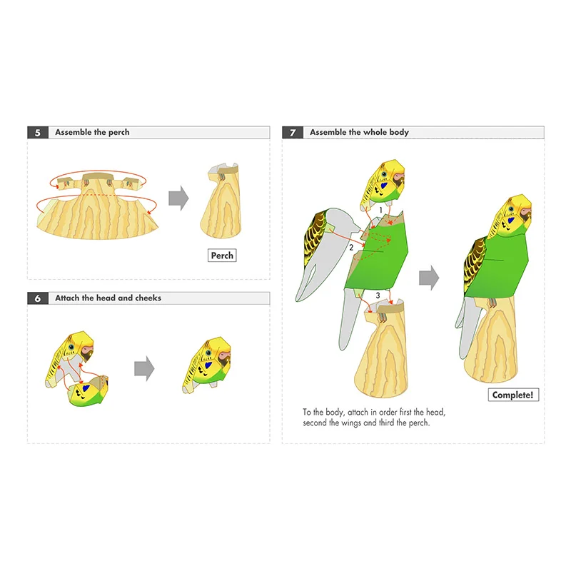 オウム鳥手作り折り紙アート、ブジリガー紙、ミニ折りたたみ、か - Art Craft Center のレビューと価格