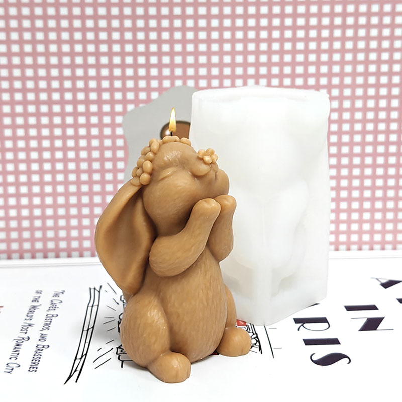 祝福の祈り ロップイヤードウサギキャンドル型 シリコン製DI - Art Craft Rabbit のレビューと価格