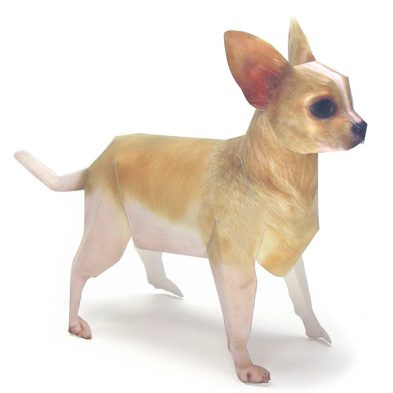 チワワ犬折り紙アートペットペーパーモデル、リアルな動物、ミニ - Art Craft Center のレビューと価格