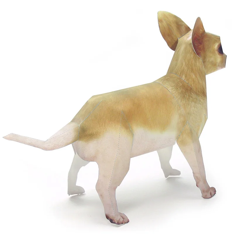 チワワ犬折り紙アートペットペーパーモデル、リアルな動物、ミニ - Art Craft Center のレビューと価格