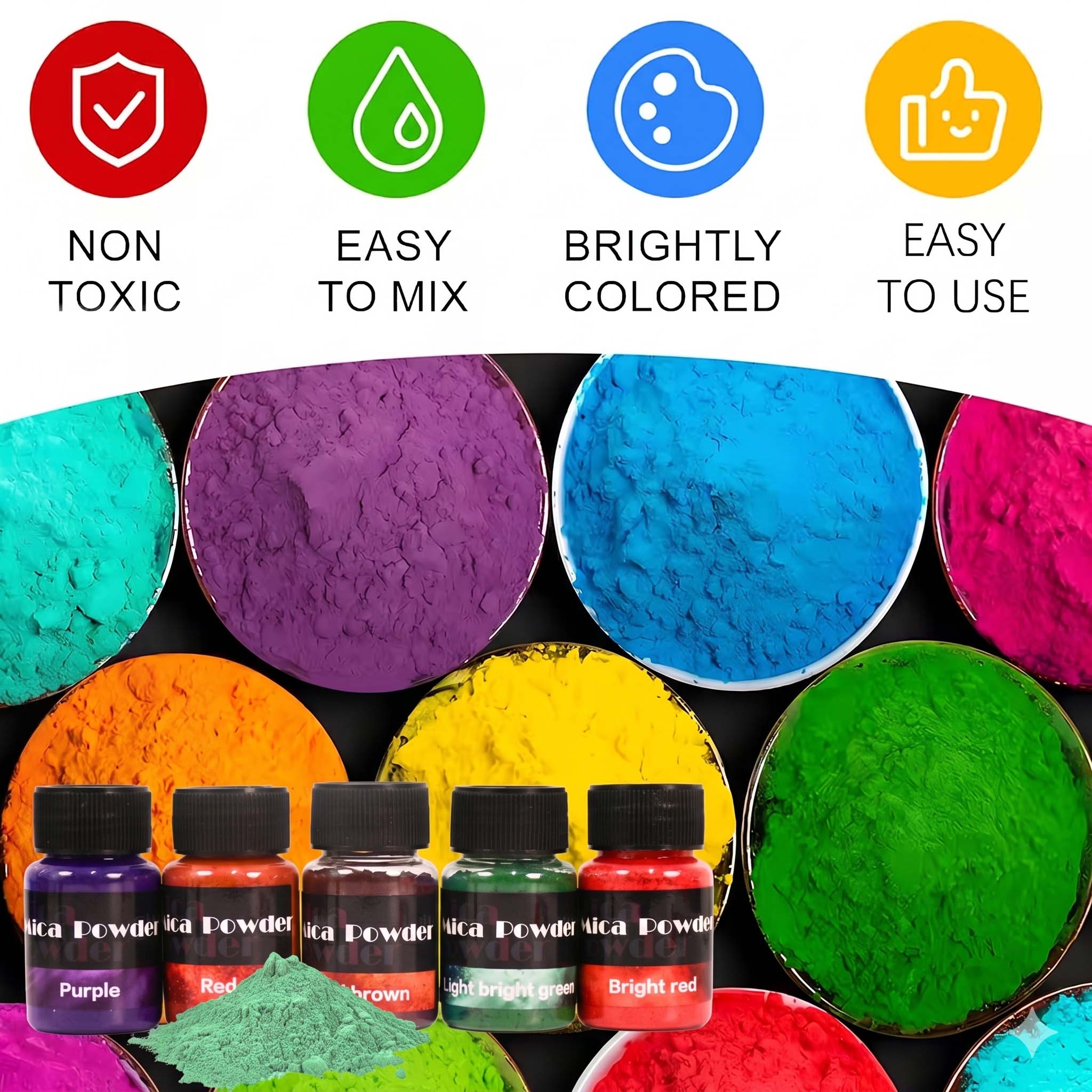 12 色の石膏顔料粉末染料 DIY クラフト樹脂コンクリート - Resin Pigment Powder のレビューと価格