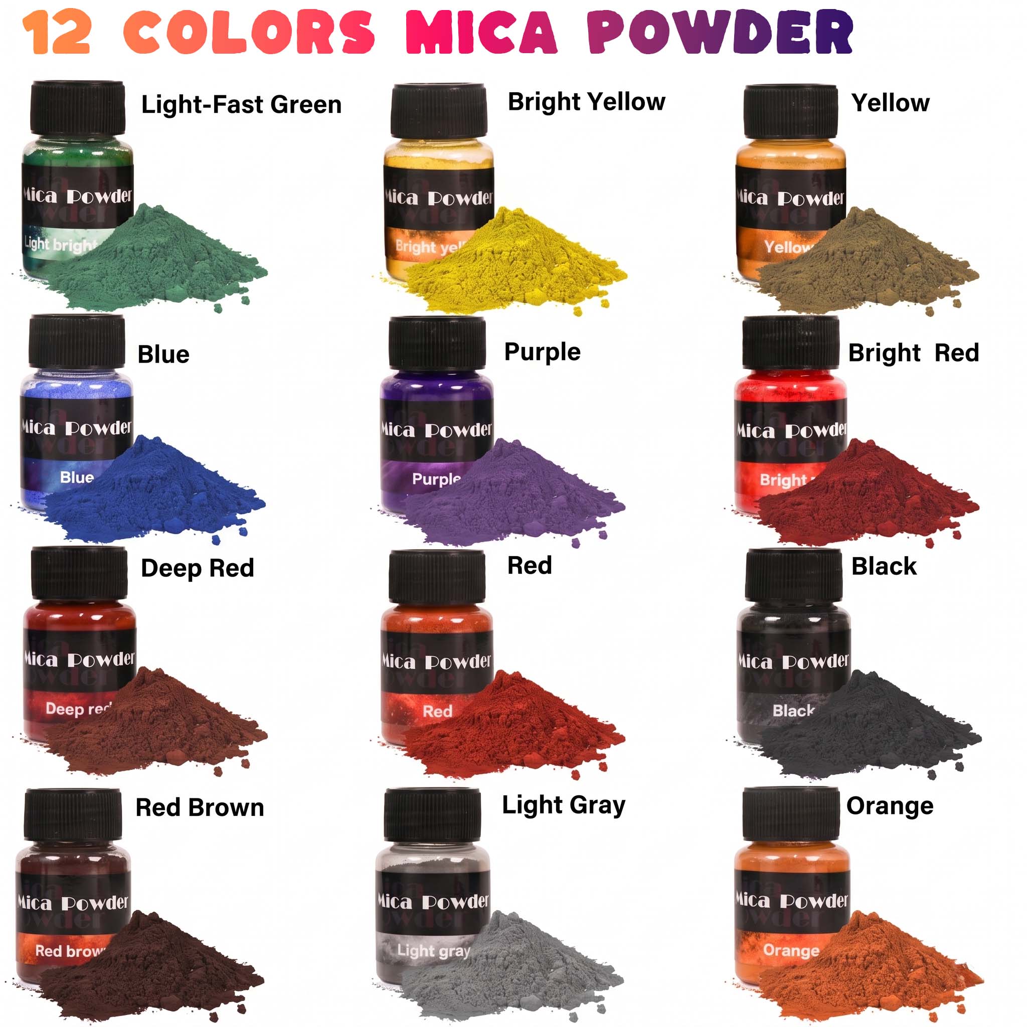 12 色の石膏顔料粉末染料 DIY クラフト樹脂コンクリート - Resin Pigment Powder のレビューと価格