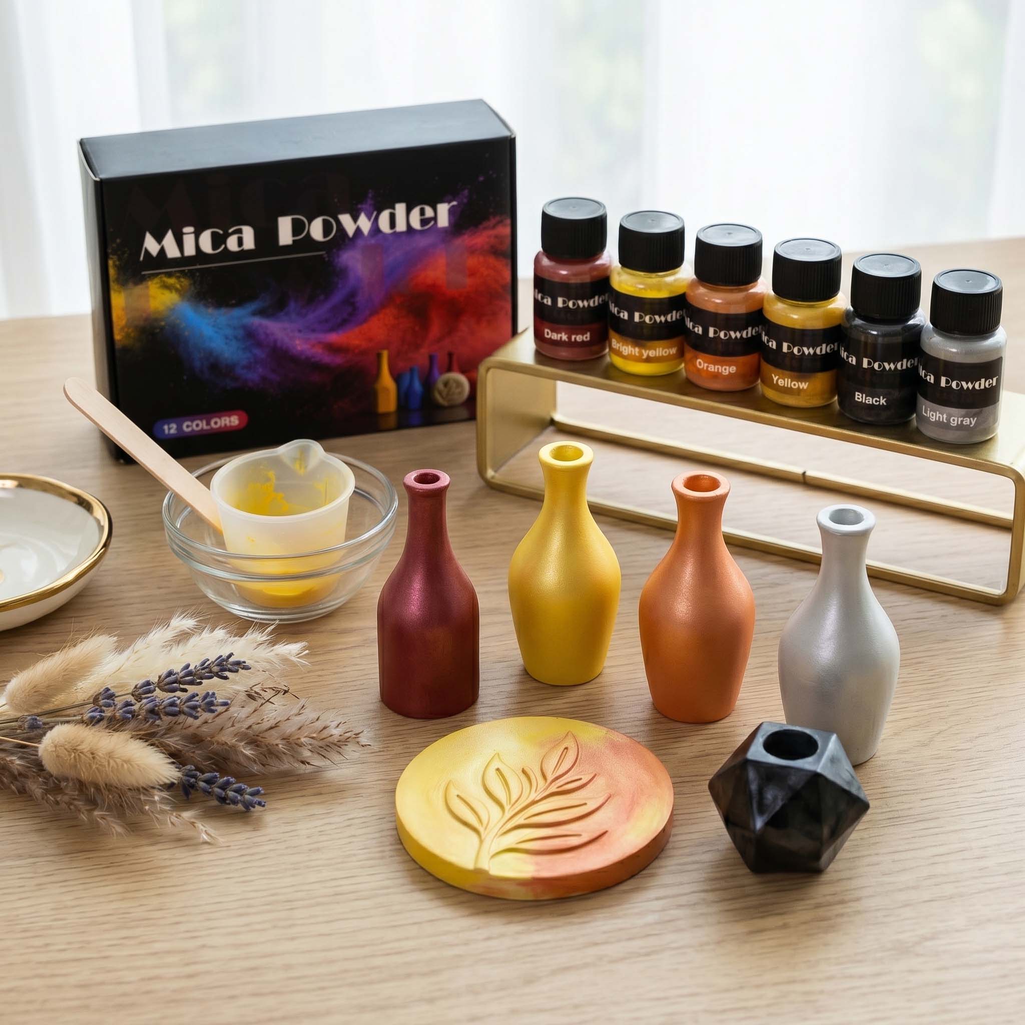 12 色の石膏顔料粉末染料 DIY クラフト樹脂コンクリート - Resin Pigment Powder のレビューと価格