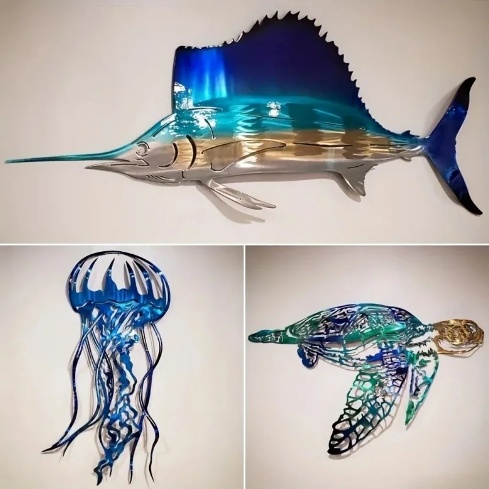 CIFBUY メタルウォールアート サメ クラゲ カメの彫刻 - Art Craft Jellyfish のレビューと価格