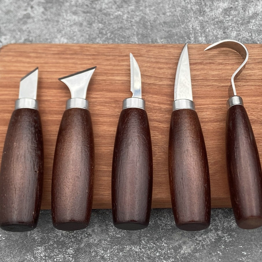 5ピース木彫りツールセット、オークハンドル、曲刃、アートクラ - Art Craft Knife のレビューと価格
