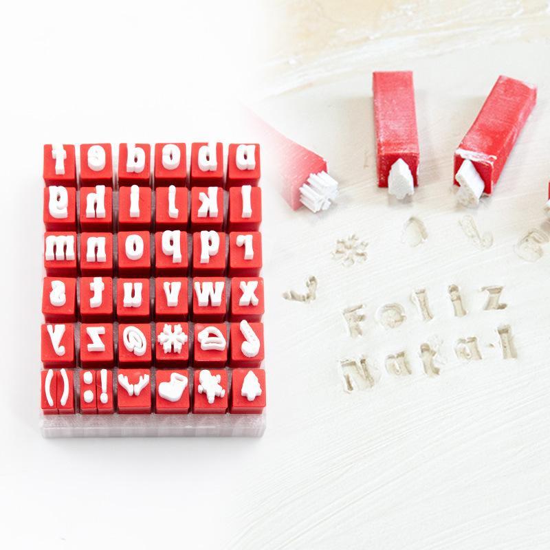 クリスマススタイルのアルファベット粘土スタンプセット、小文字 - Polymer Clay Set のレビューと価格