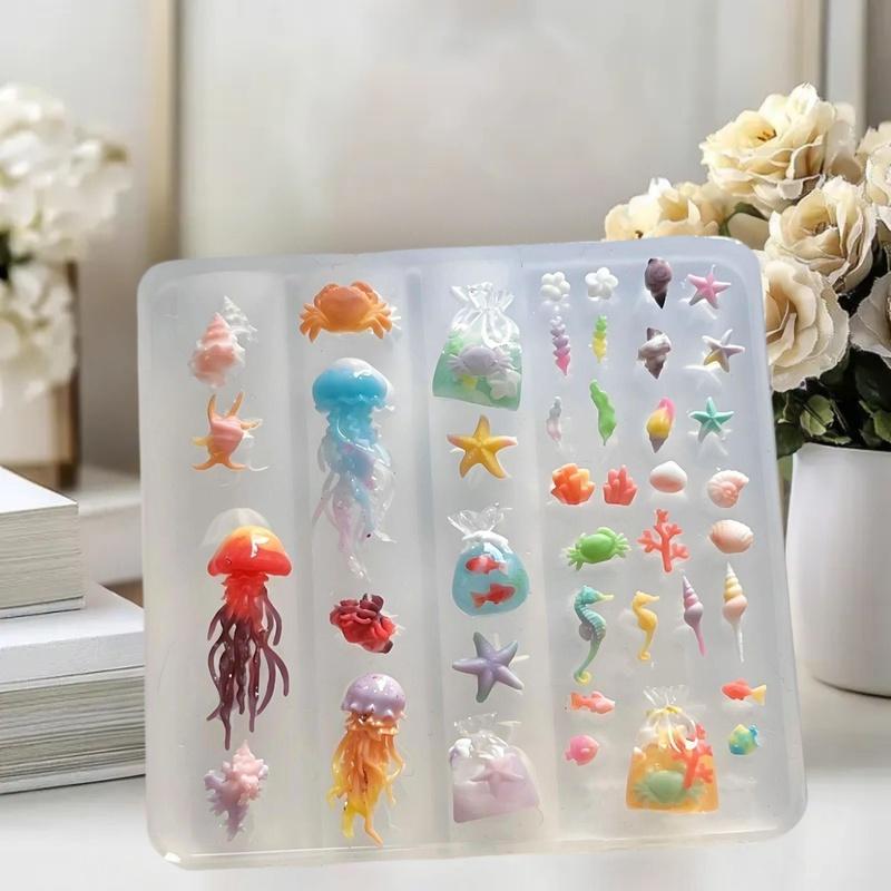 DIY シェル、ヒトデ、クラゲのネイルアート、透明シリコンモ - Art Craft Jellyfish のレビューと価格